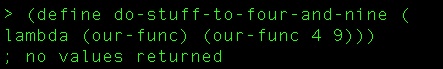 Defining our function that takes a function Defining our function that takes a function
