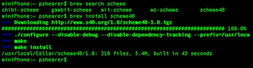 Install Scheme via Homebrew on Mac OSX Install Scheme via Homebrew on Mac OSX