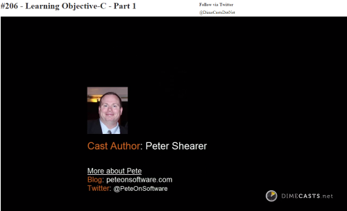 Author Screen from my Learning Objective-C Part 1 Dimecast Author Screen from my Learning Objective-C Part 1 Dimecast