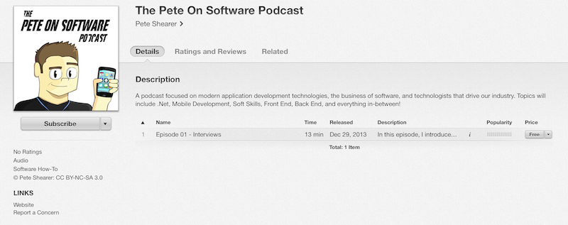 My Podcast in iTunes