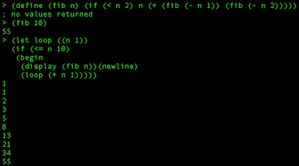 Fibonacci in Scheme