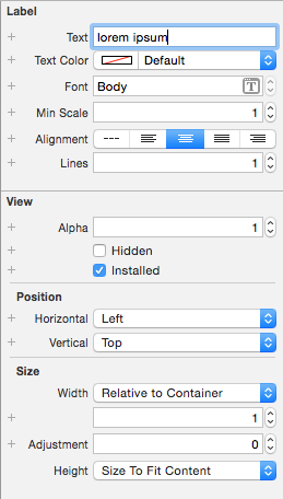 Setting the label's properties