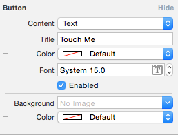 Setting the button's properties